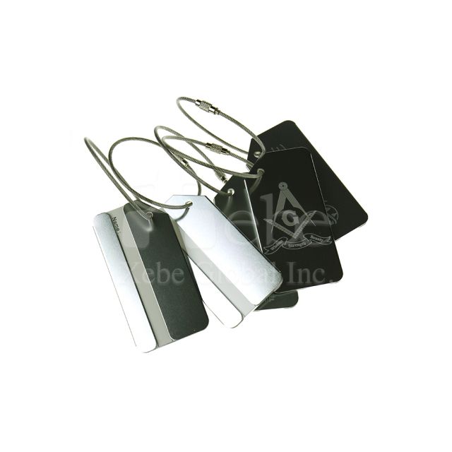 techno design silver metal luggage tag
