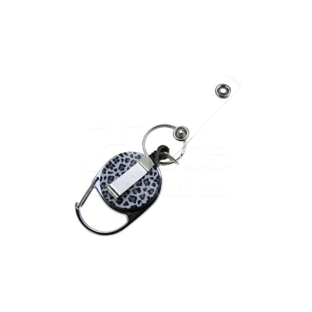 customized retractable buckle for badge holder leopard print