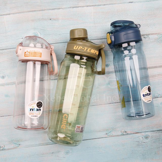 customized tritan sport water bottle with straw