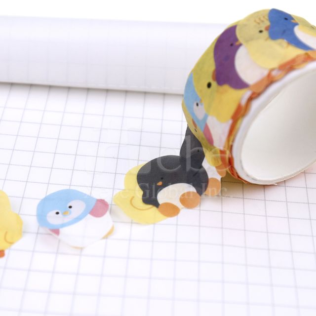 penguin and chick customized washi tape