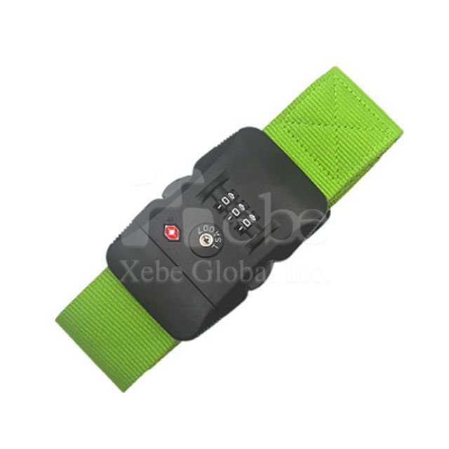 green TSA lock luggage strap