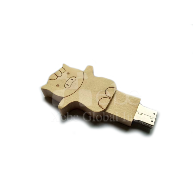 wooden piggy pen drive