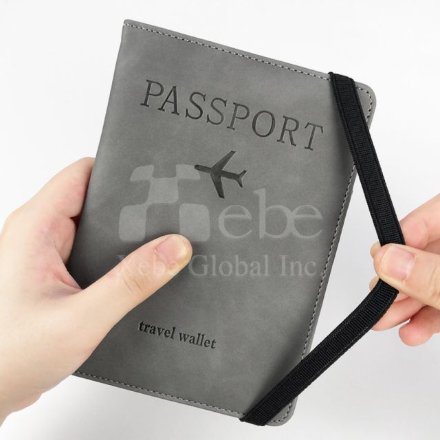 grey RFID passport holder