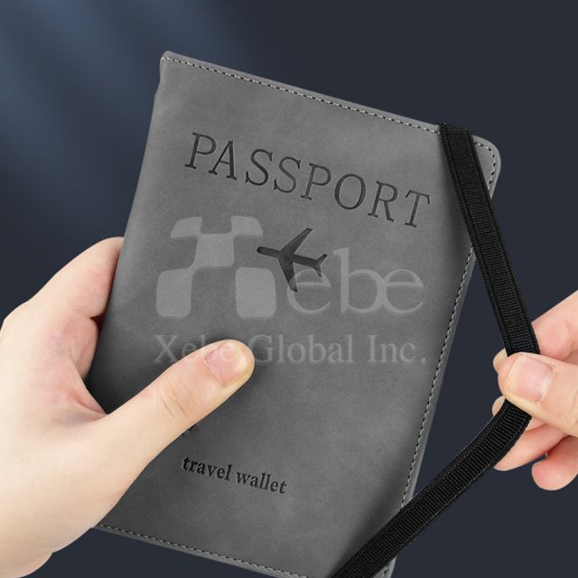 grey RFID passport holder