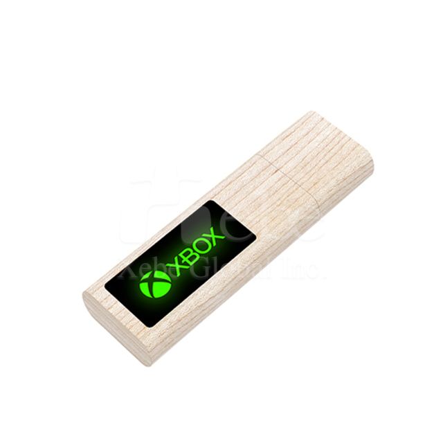 Customized luminous wooden flash drive