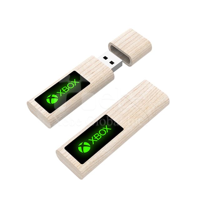 Customized luminous wooden flash drive