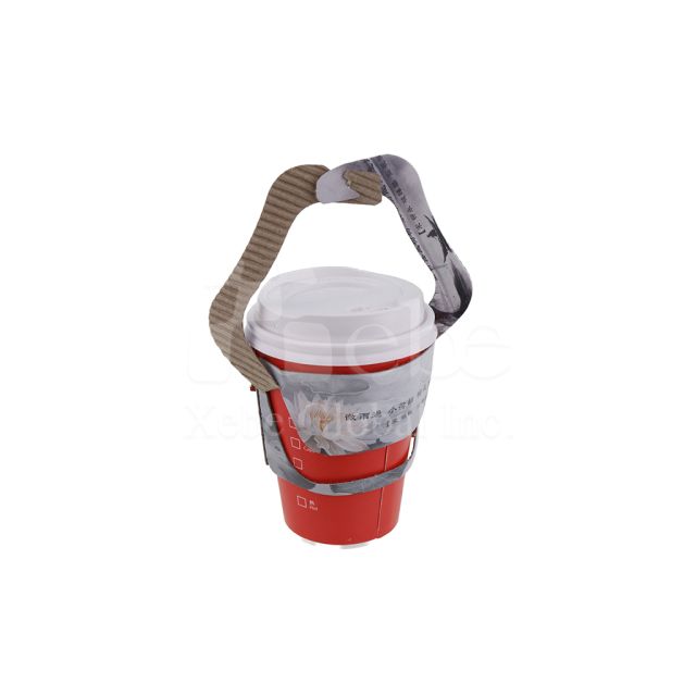 chinese style poetry themed corrugated cardboard cup sleeve bag