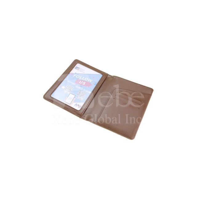 caramel brown customized multi compartment passport holder