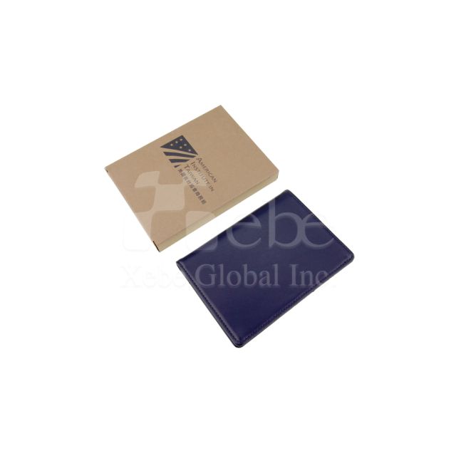 navy blue leather passport holder