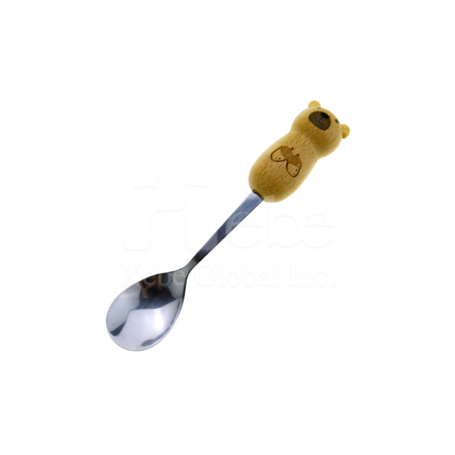 Bear Wooden handled Dessert Spoon