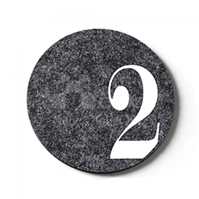 customized felt coaster with numbers