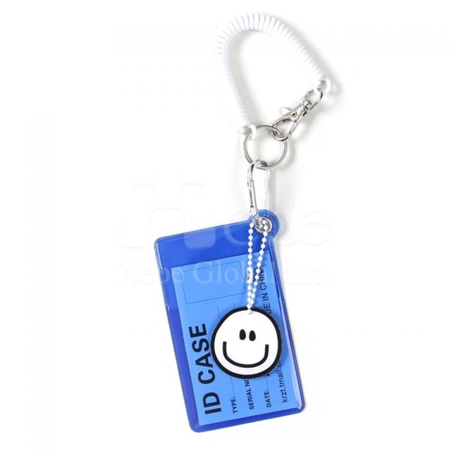 Smiley transparent blue customized ID holder