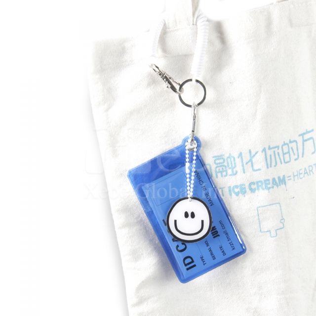 Smiley transparent blue customized ID holder