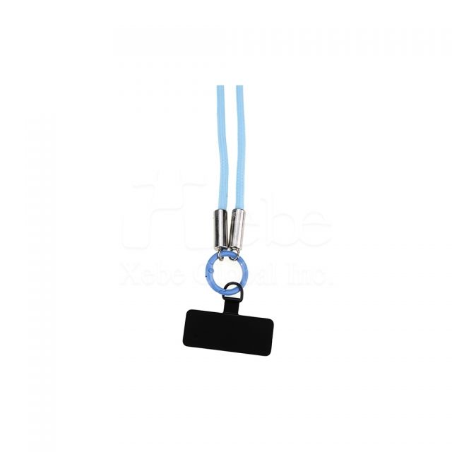 blue woven phone strap