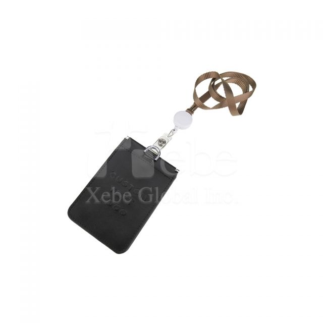 black retractable ID holder