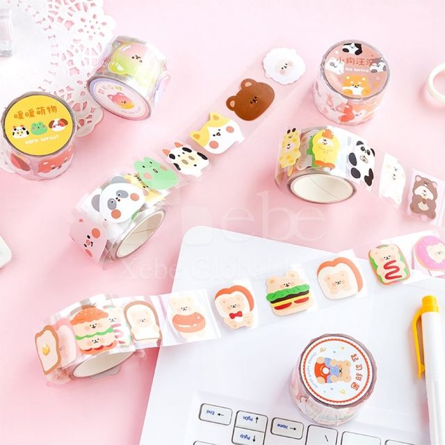 colorful bear collage tape