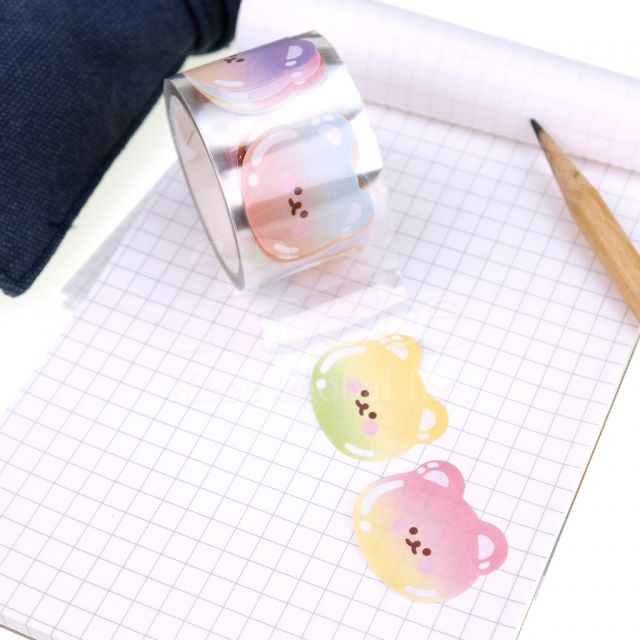 colorful bear collage tape