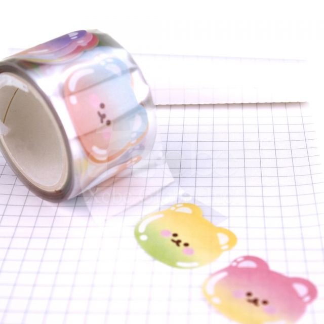 colorful bear collage tape