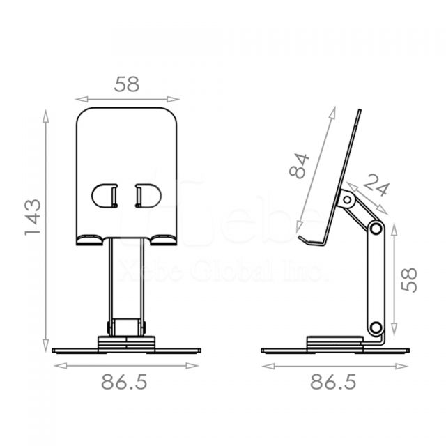 custom metal rotating vertical mobile phone holder