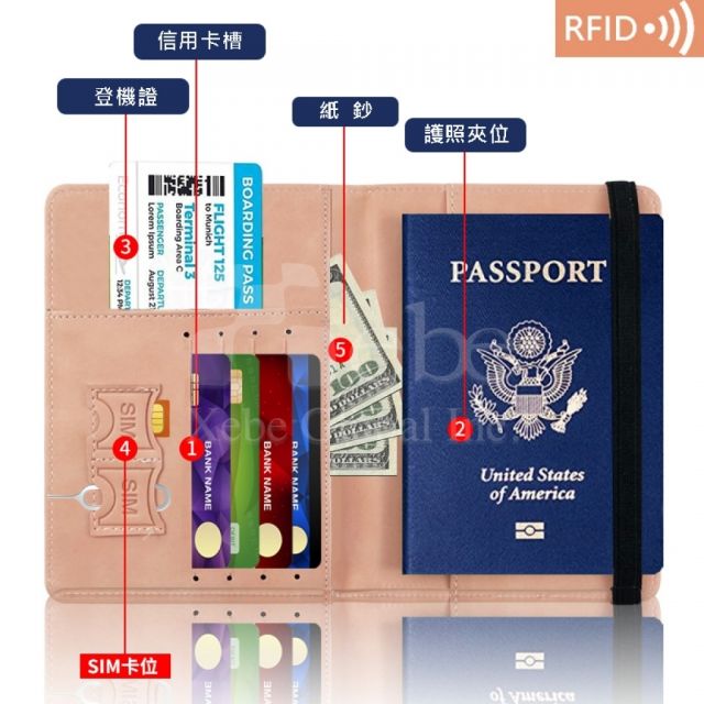 multifunctional leather customized passport cover