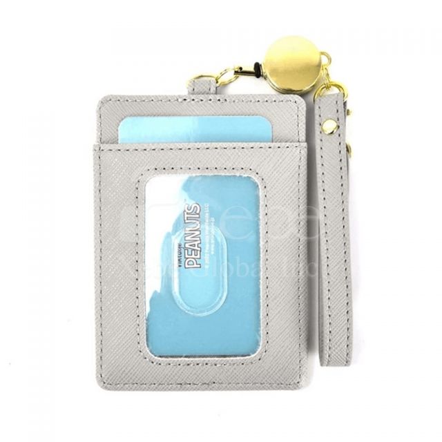 customized electro embroidered leather card holder