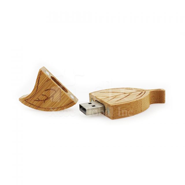 leaf wooden usb