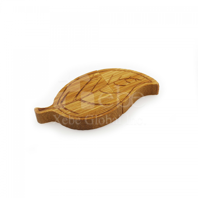 leaf wooden usb