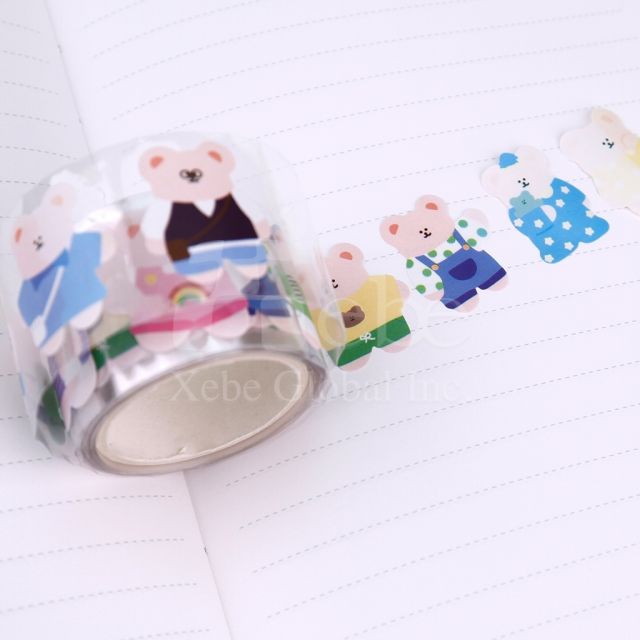 cute bear diary masking tape