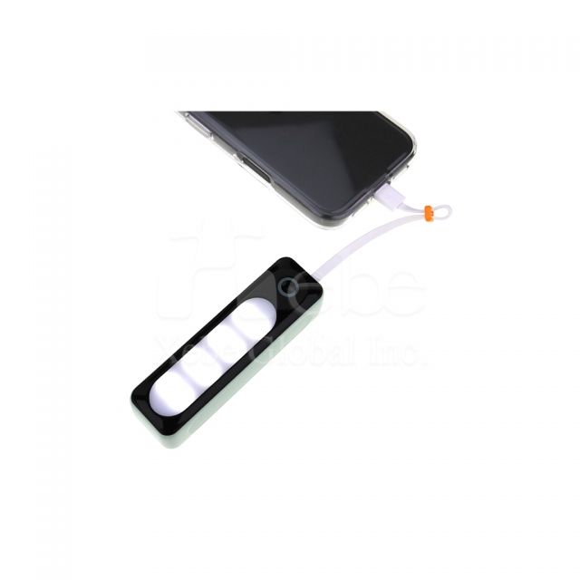 customized mini power bank with built in cable