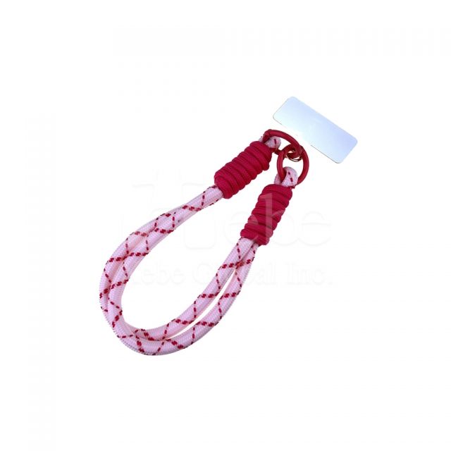 pink nylon cropped phone lanyard 