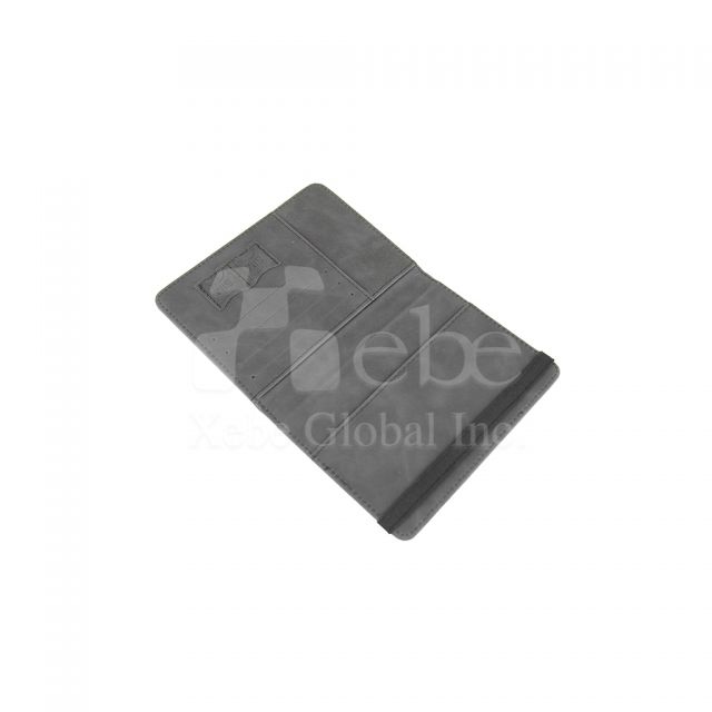 grey textured passport holder