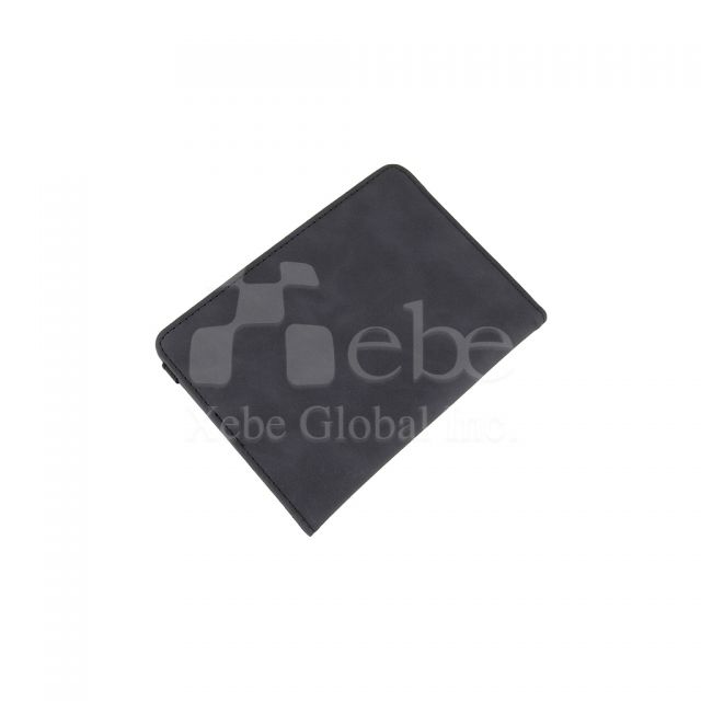 grey textured passport holder