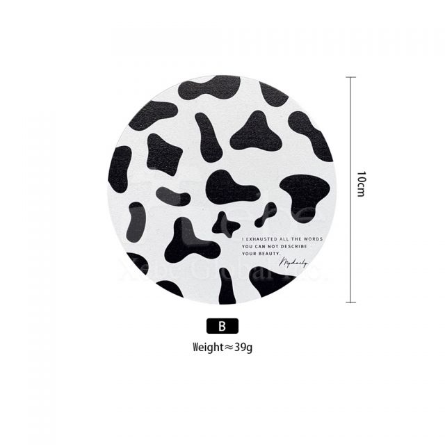 cow spot round coaster
