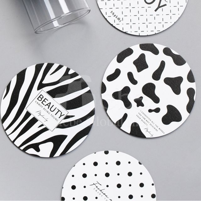 cow spot round coaster