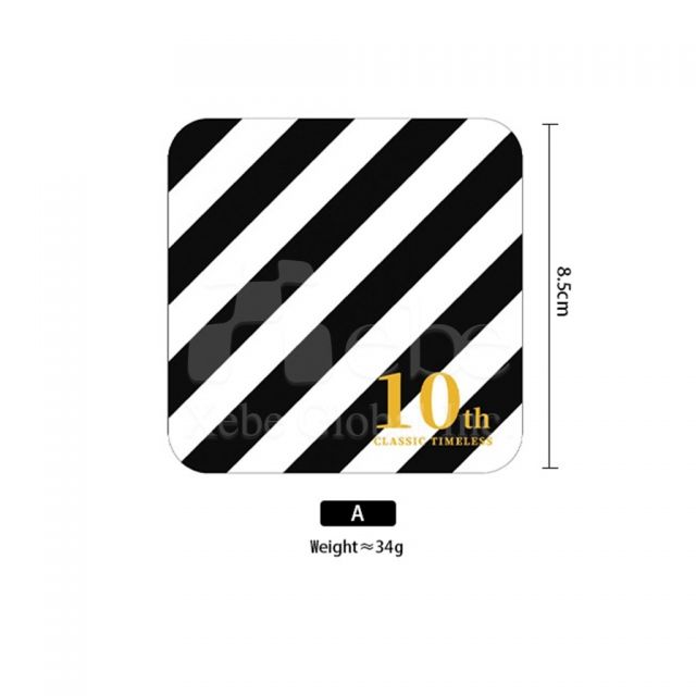 black and white striped coaster