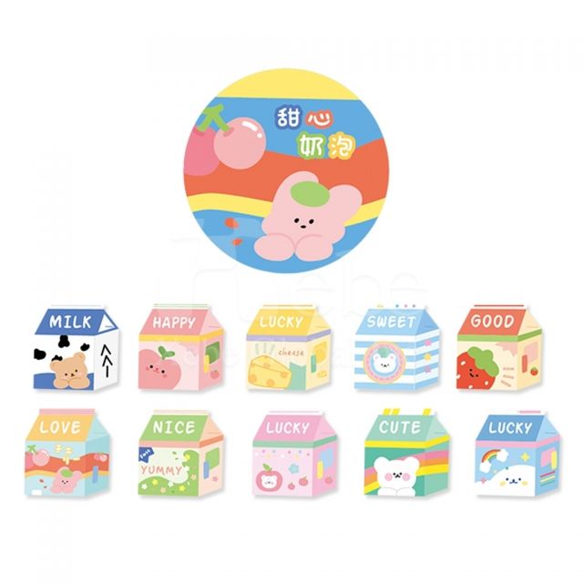 colorful milk carton pattern washi tape