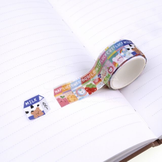 colorful milk carton pattern washi tape