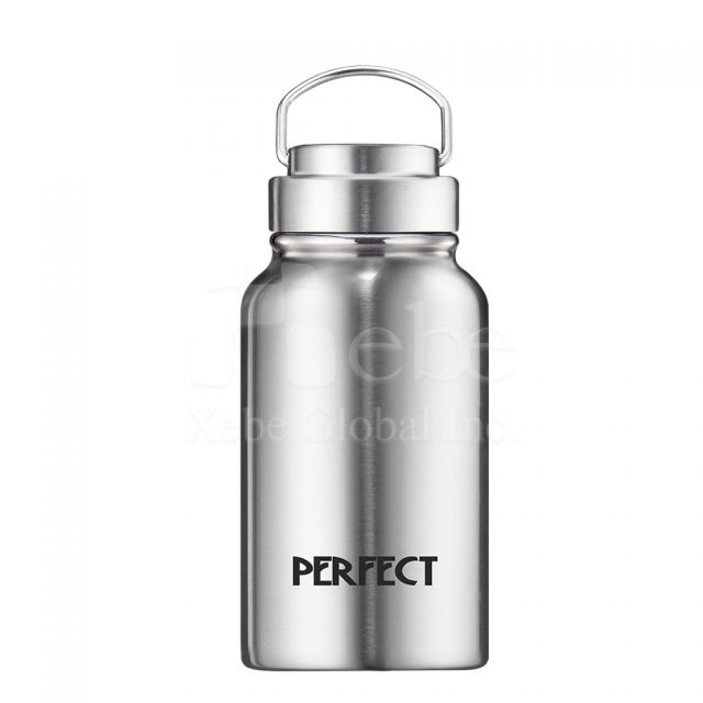 silver stainless steel ceramic thermos