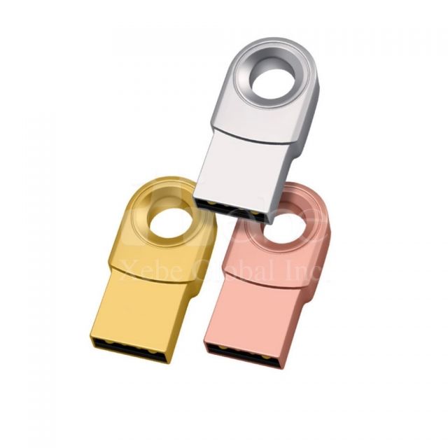 gold circle mini flash drive