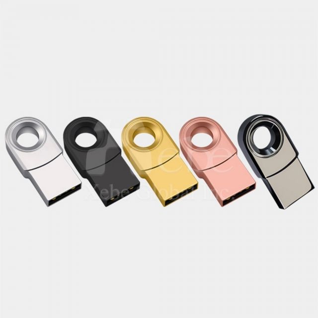 gold circle mini flash drive