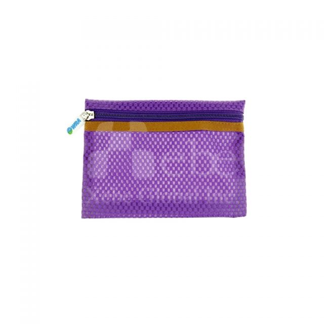 purple zipper storage mesh bag