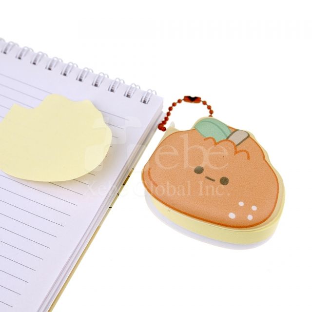 orange shaped post it notes