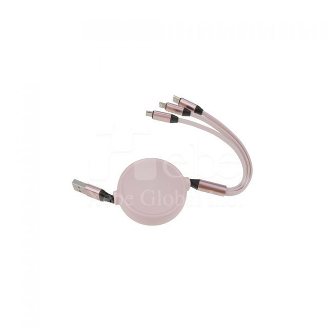 pink telescopic storage and charging cable