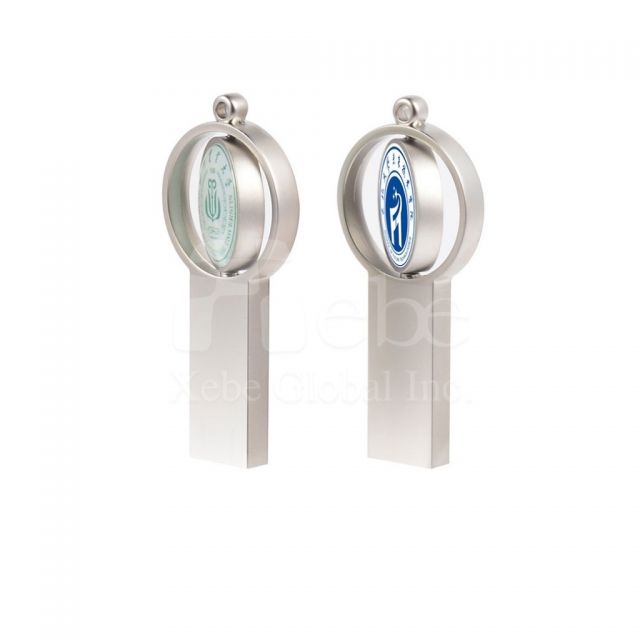 rotating badge type metal usb