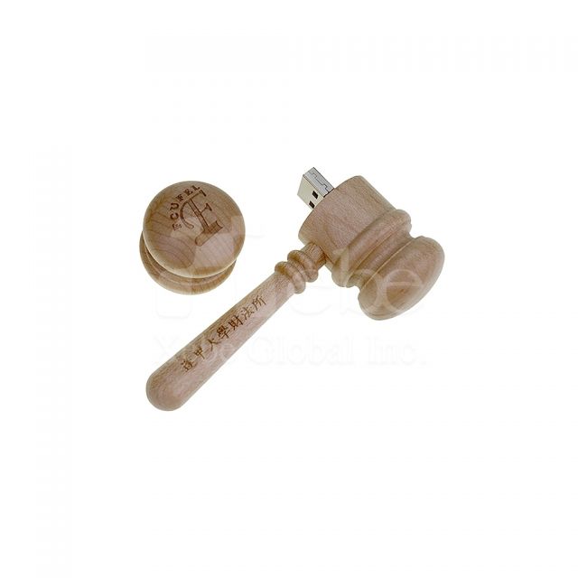 mallet shaped wooden flash drive