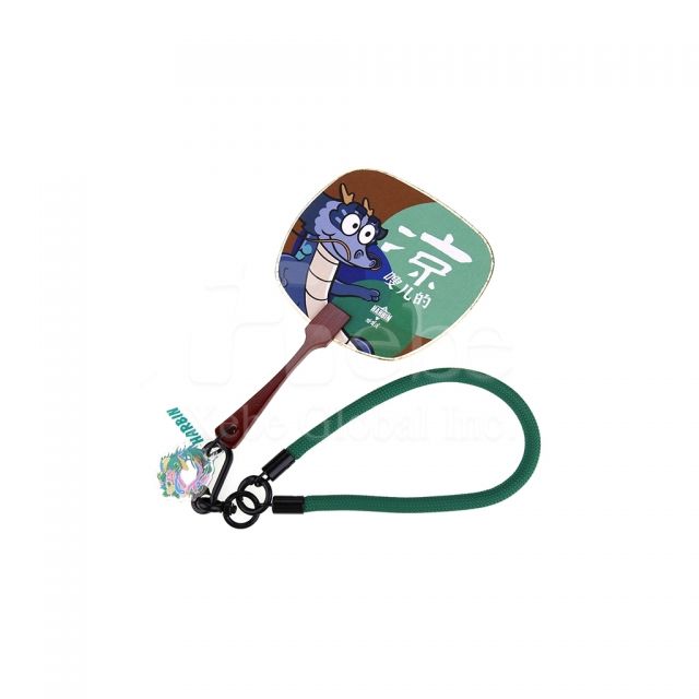 dragon pattern fan design mobile phone lanyard