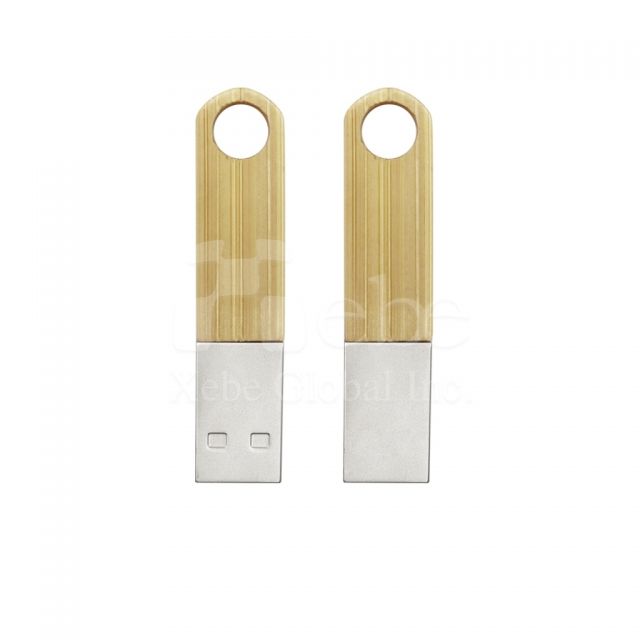 circle hanging ring wooden flash drive