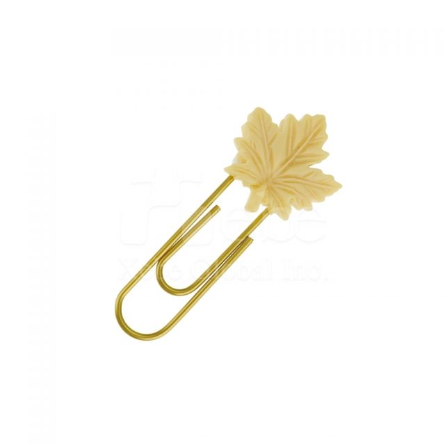 maple leaf shaped paper clip bookmark