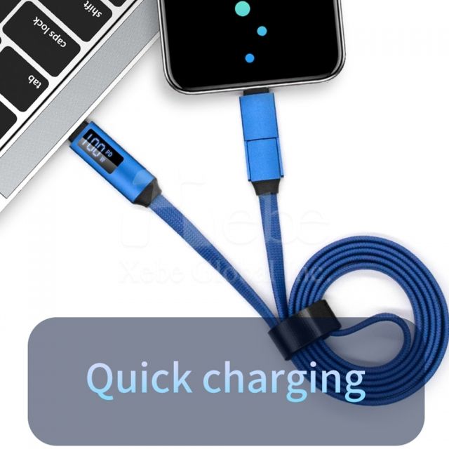 white 3 in 1 data fast charging cable