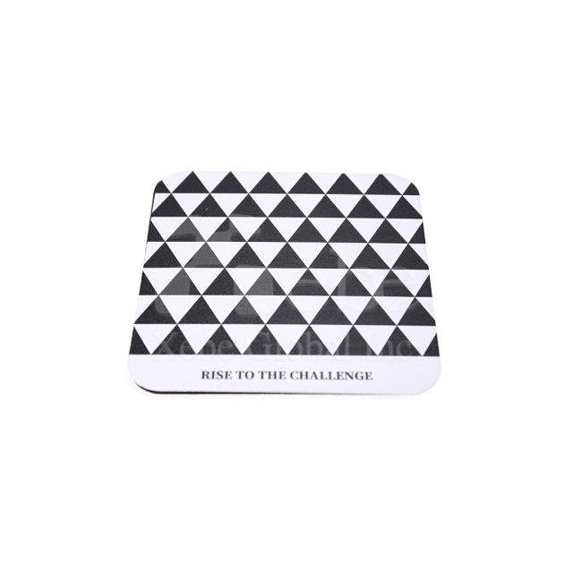 black and white triangle custom coaster